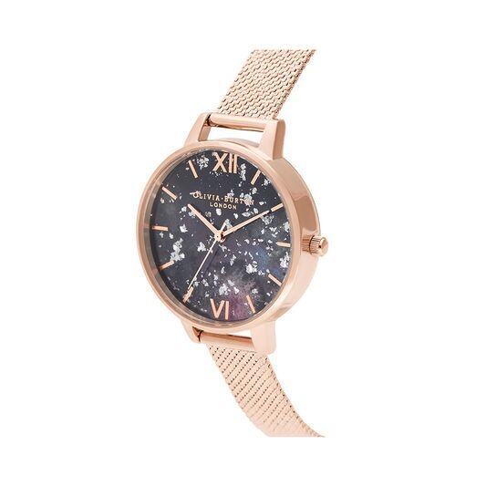 Olivia Burton Celestial Rose Gold Boucle Mesh Watch - Image 2