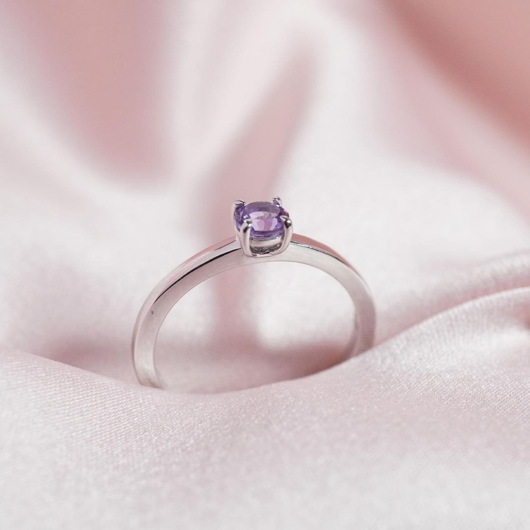 February Birthstone Ring in Silver