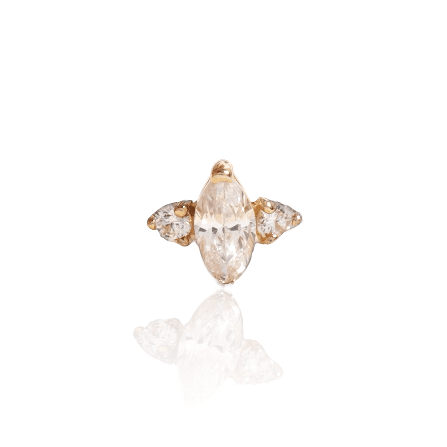 14K Yellow Gold Screw Back Earring