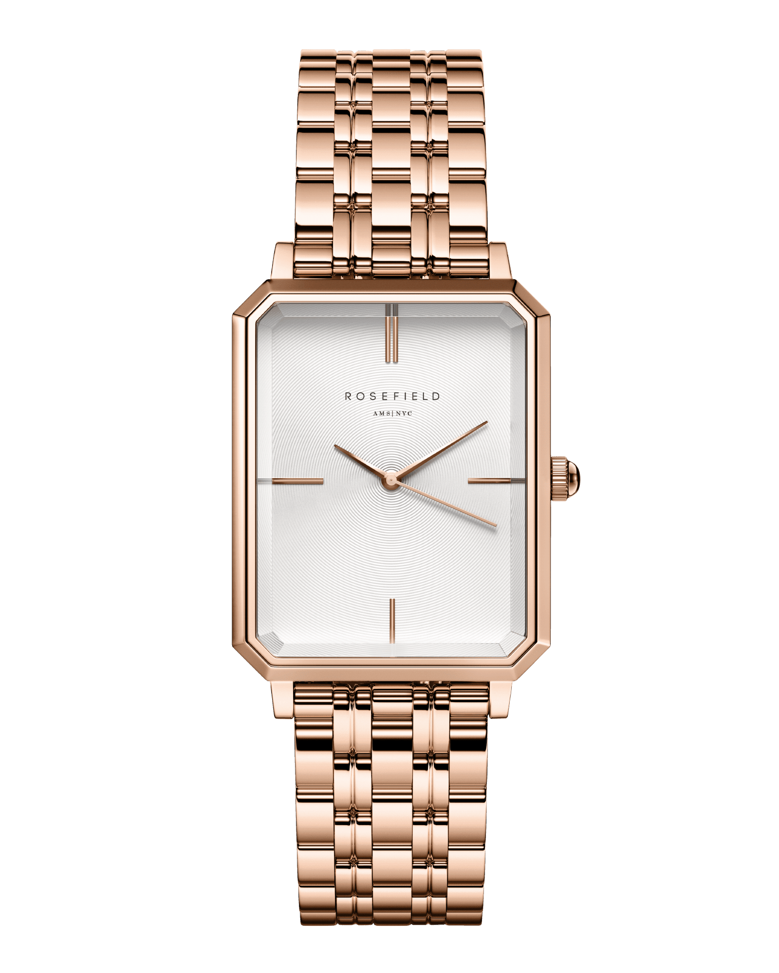 The Octagon White Sunray Steel Rose gold
