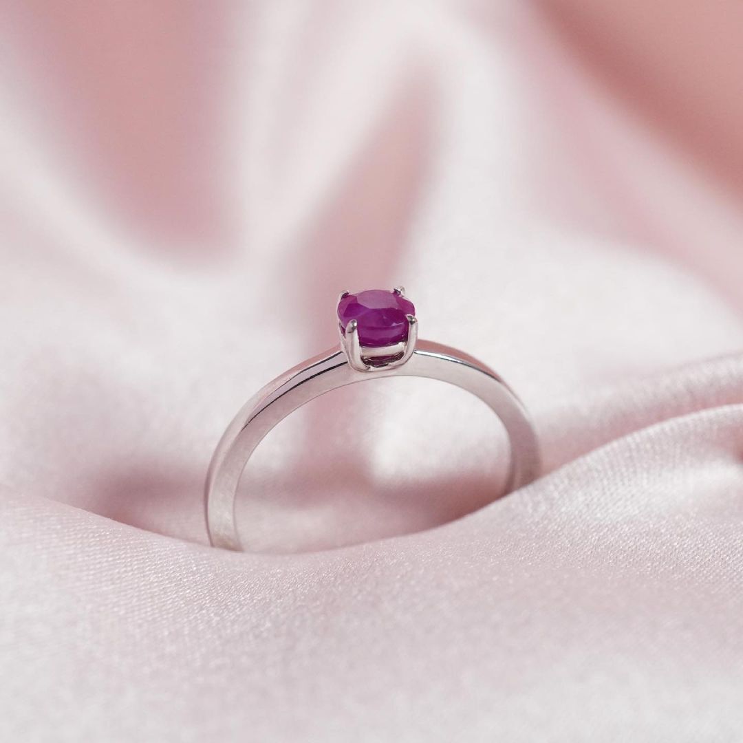 July Birthstone Ring in Silver