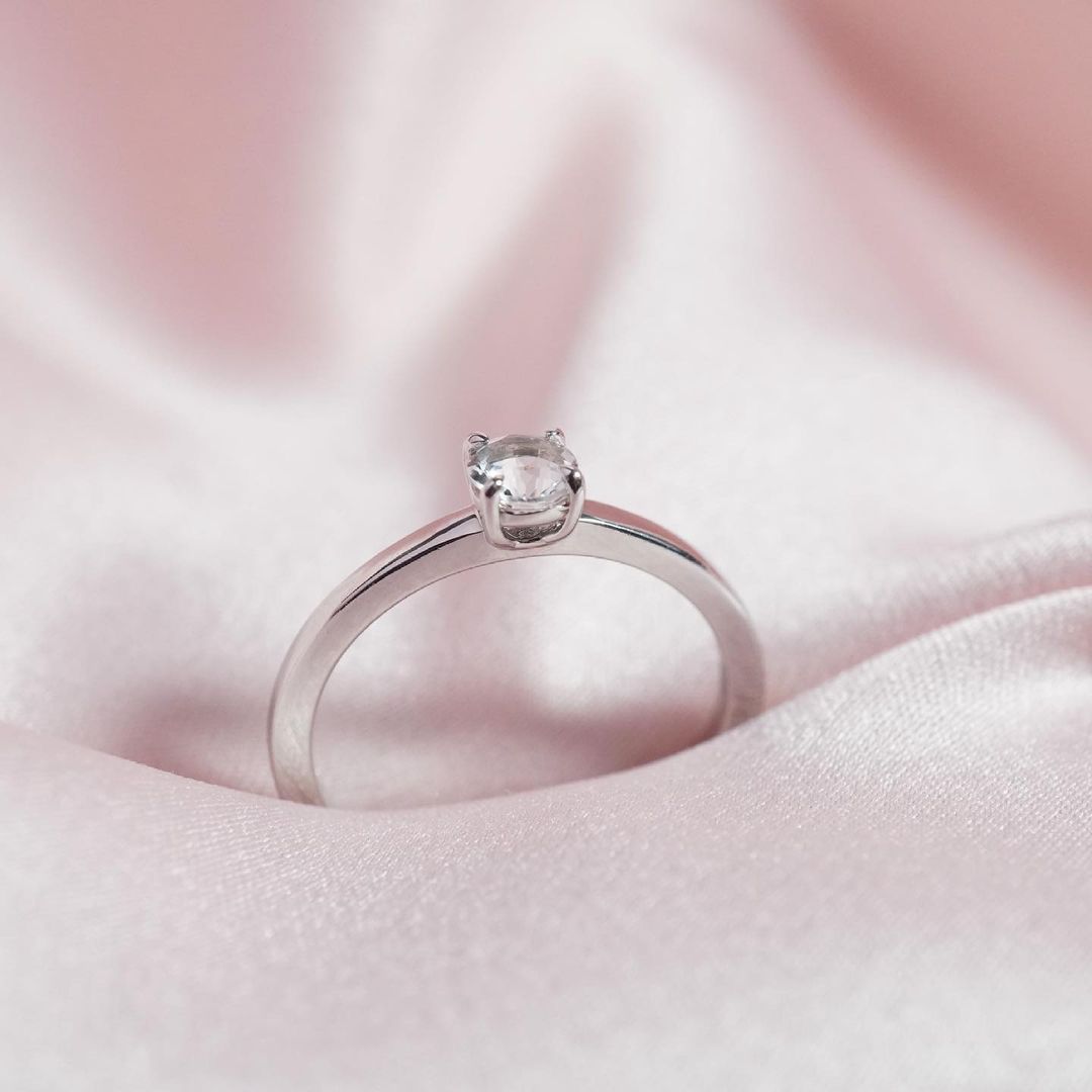 April Birthstone Ring in Silver