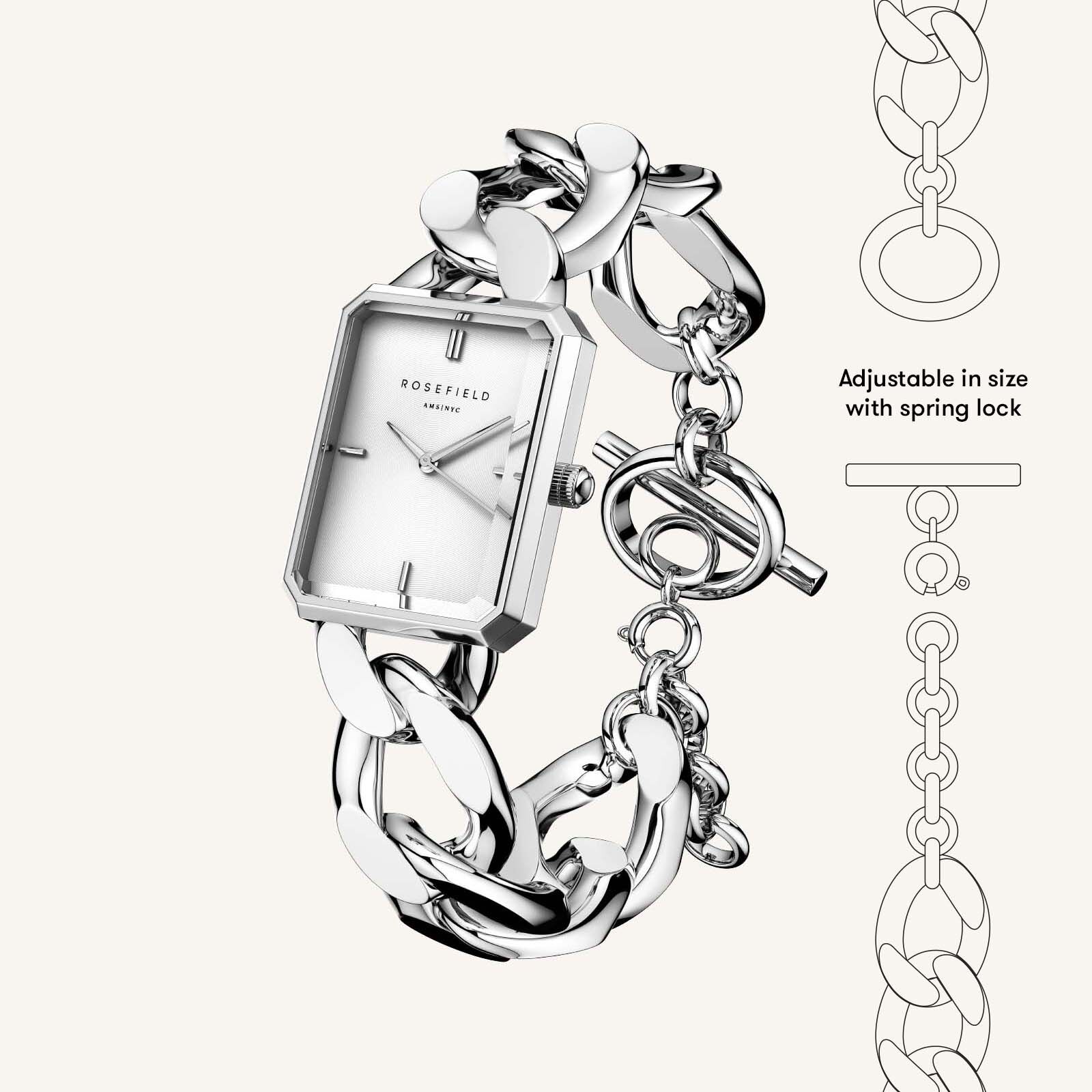 The Octagon XS Chain Watch Studio Edition White Silver - Image 2