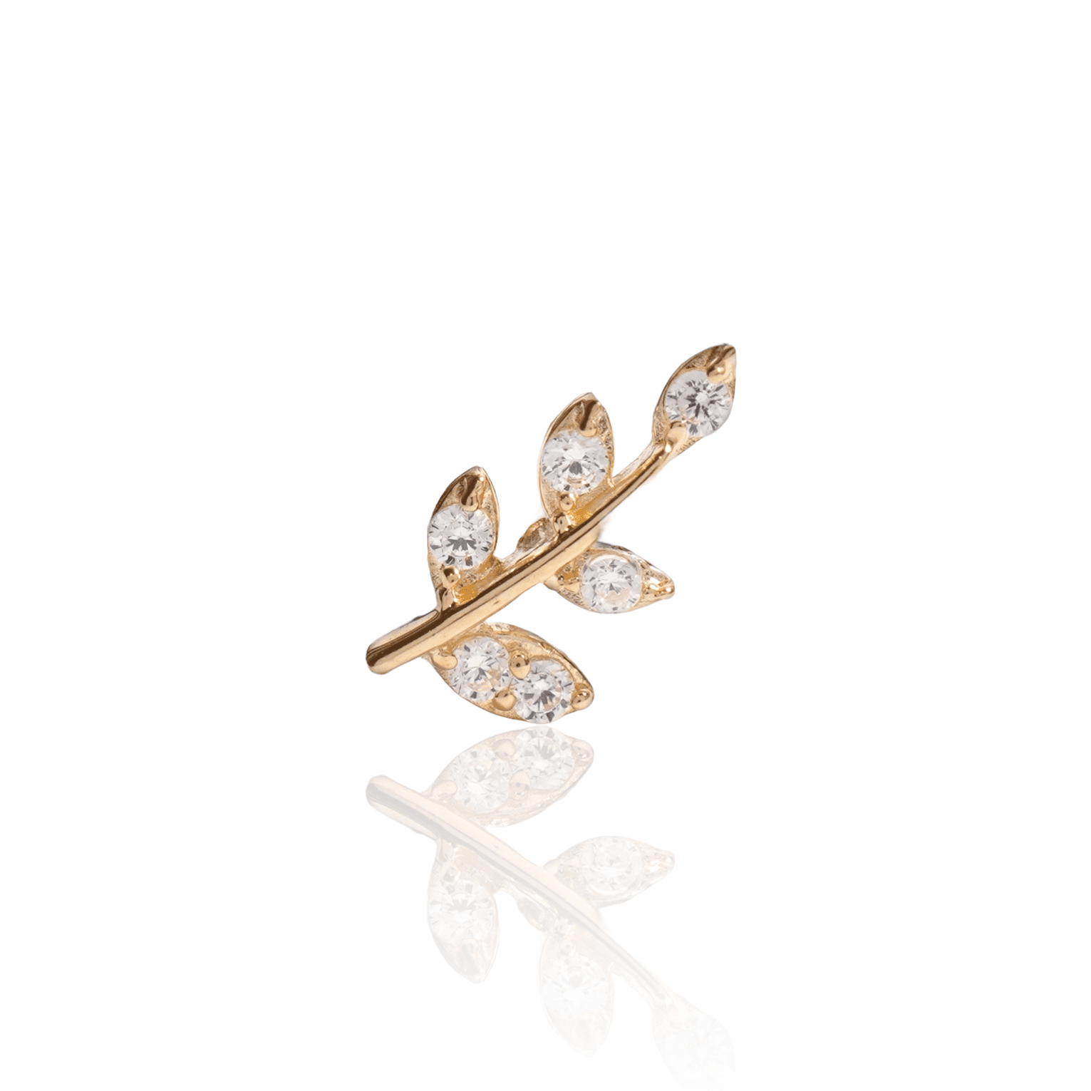 14K Yellow Gold Screw Back Earring