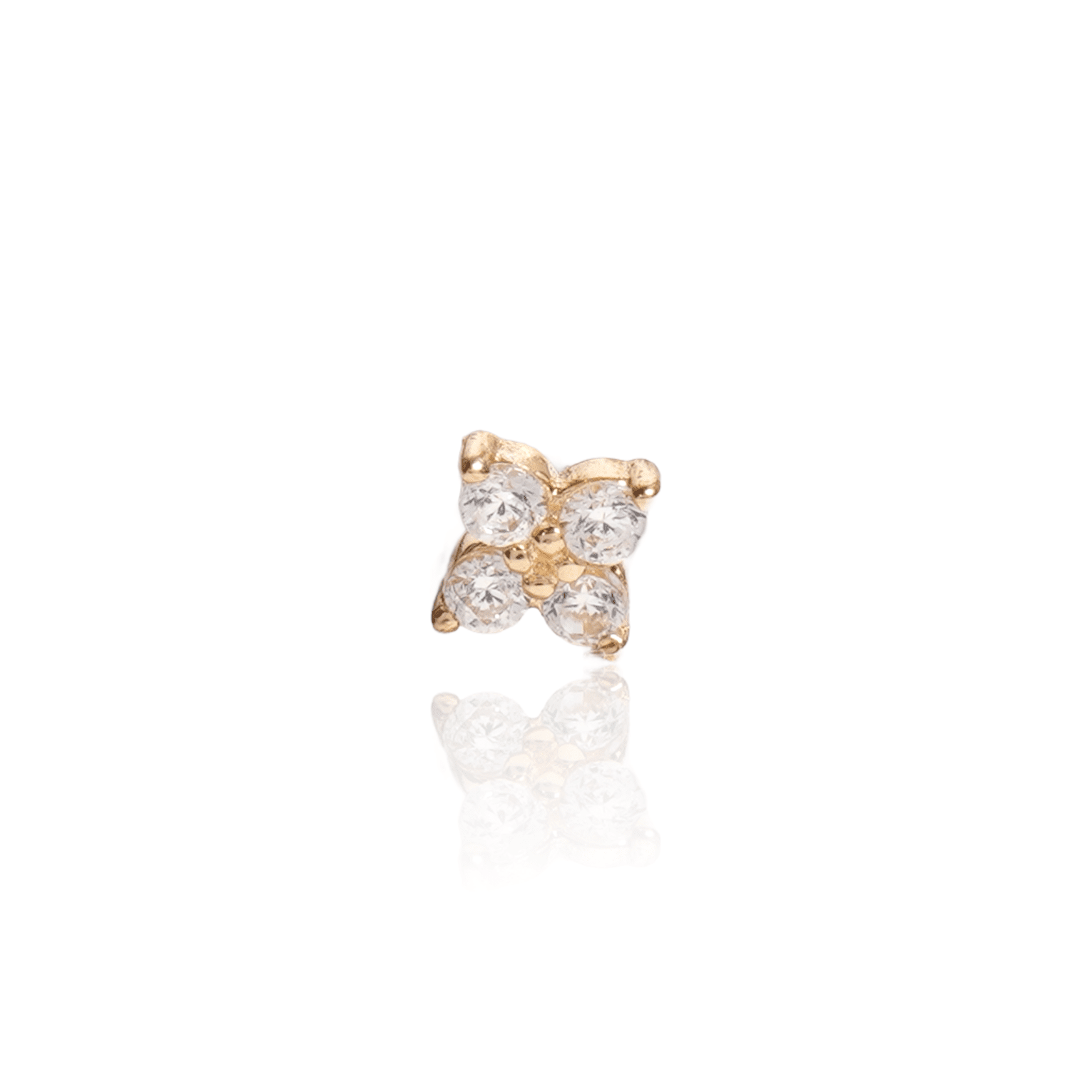 14K Yellow Gold Screw Back Earring