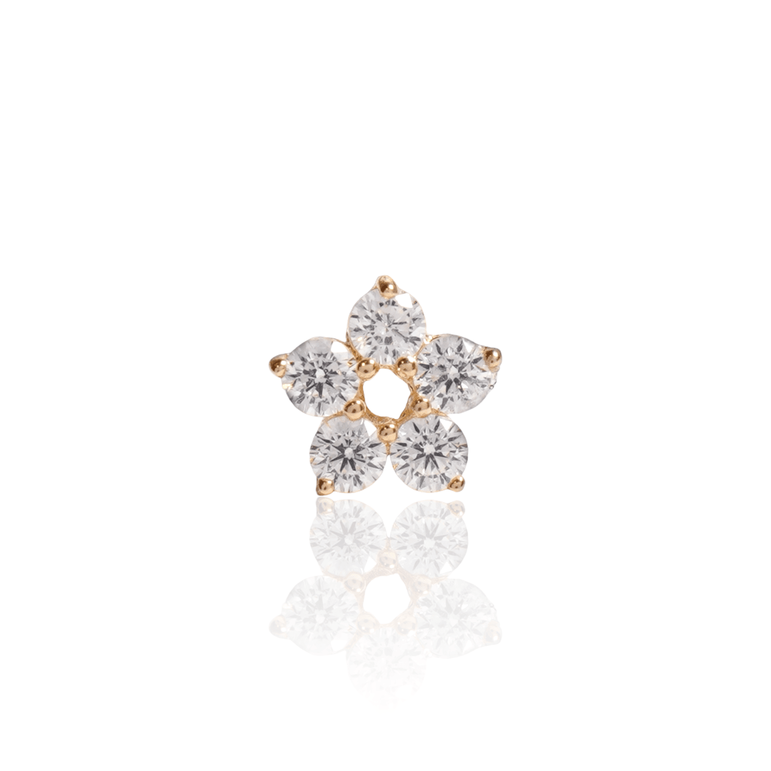 14K Yellow Gold Screw Back Earring