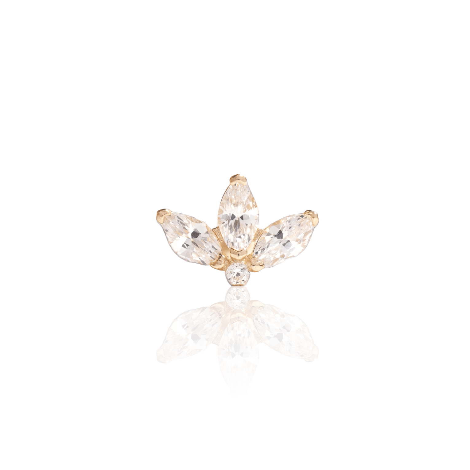 14K Yellow Gold Screw Back Earring