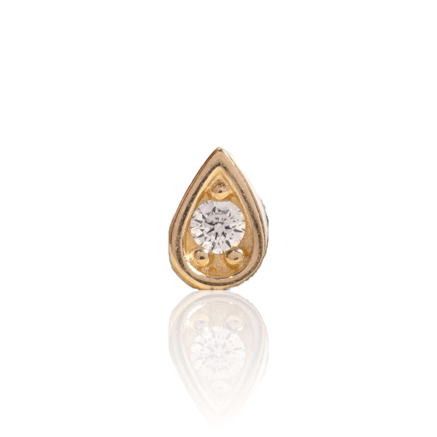 14K Yellow Gold Screw Back Earring